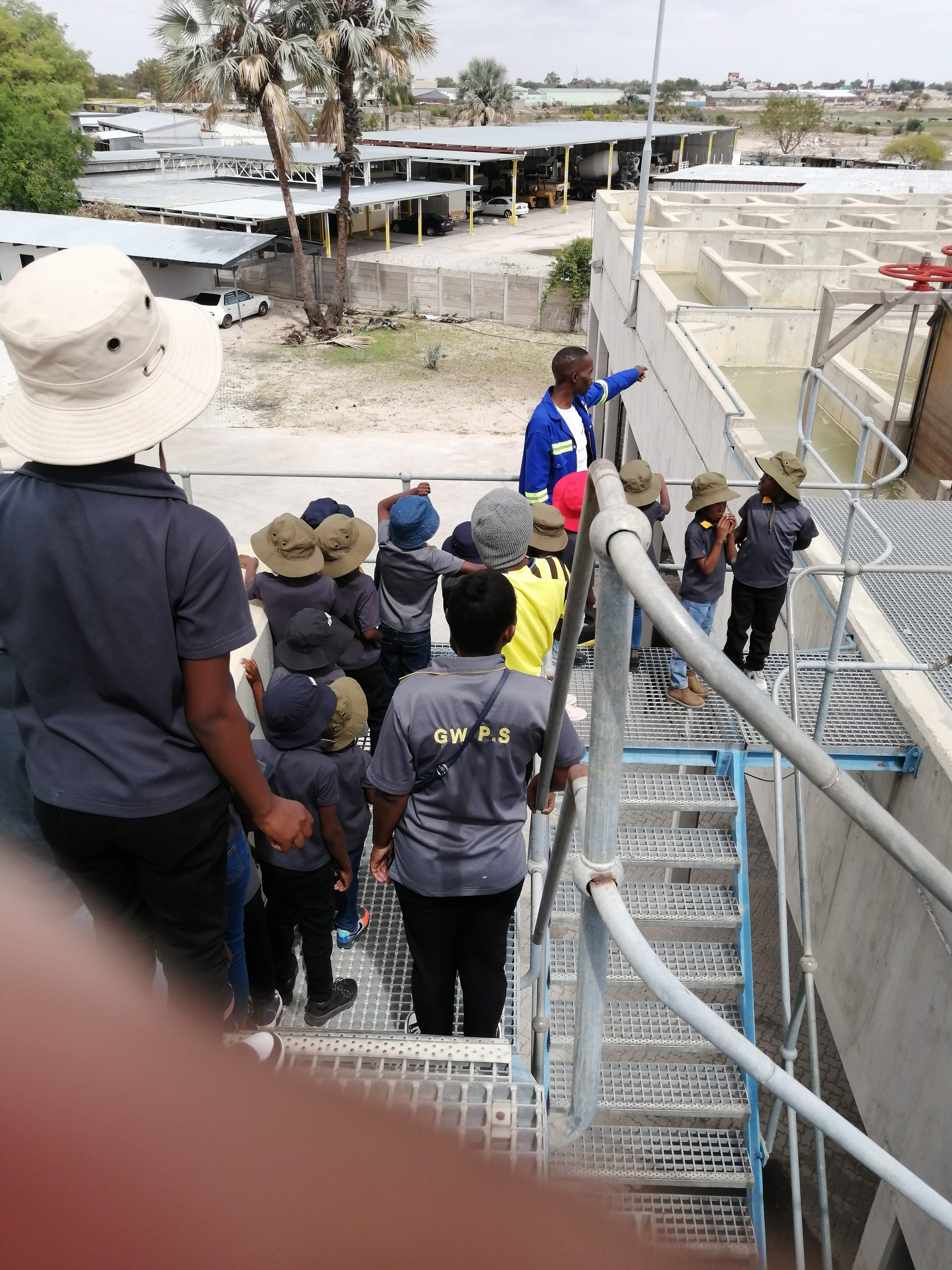 Students learning about water purification process
